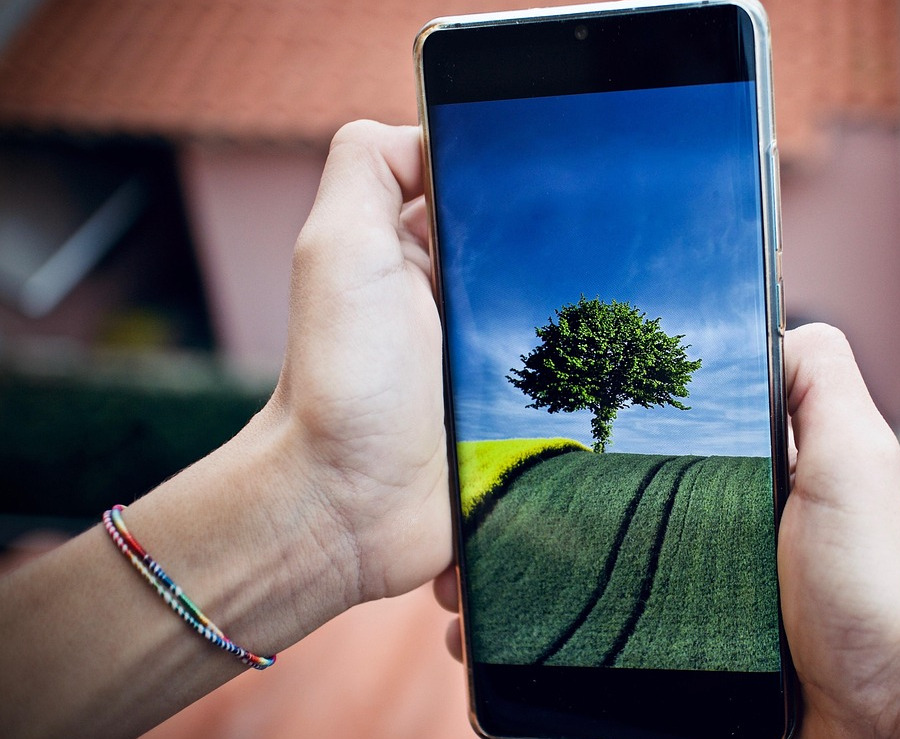 mobile app UI on phone